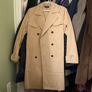A.P.C. Beige Double-Breasted Trench Coat